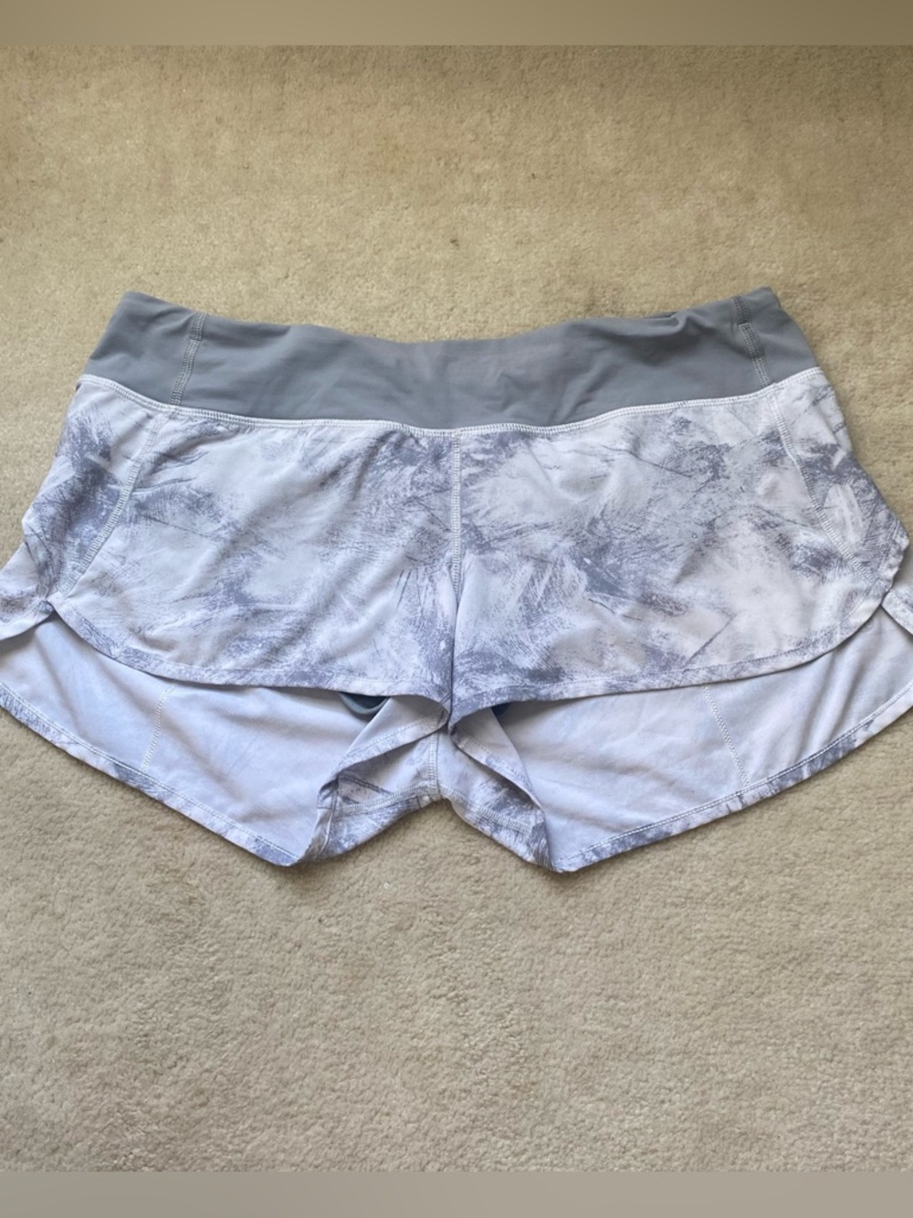 Lululemon Speed Up Running Shorts Marble Alpine Zip Pocket Lined Women's Size 10